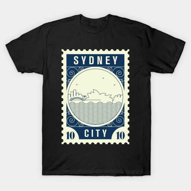 Sydney Stamp Design T-Shirt by kursatunsal